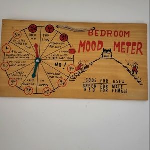 Vintage bedroom mood meter sign for couples
